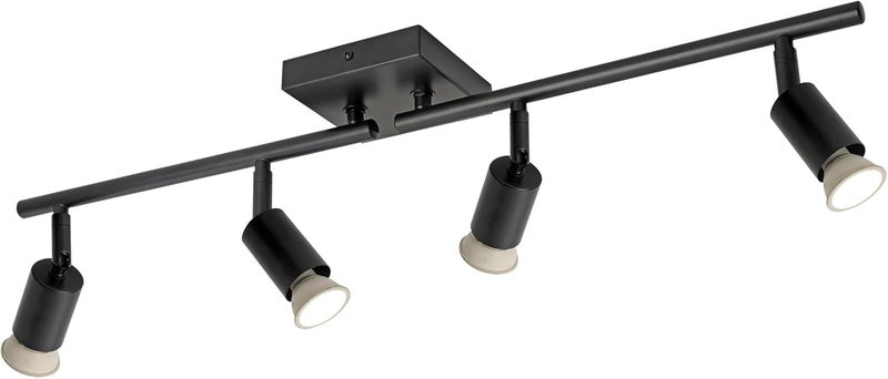 SEEBLEN 4-Light LED Track Lighting Kit, Black Modern Directional Ceiling Light Fixture with Rotatable Heads for Kitchen, Dining Room, Bedroom, Hallway - Image 1